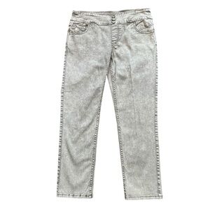 Soft Surroundings Women's Gray‎ Acid Wash Coated Crop Jeans Size XS